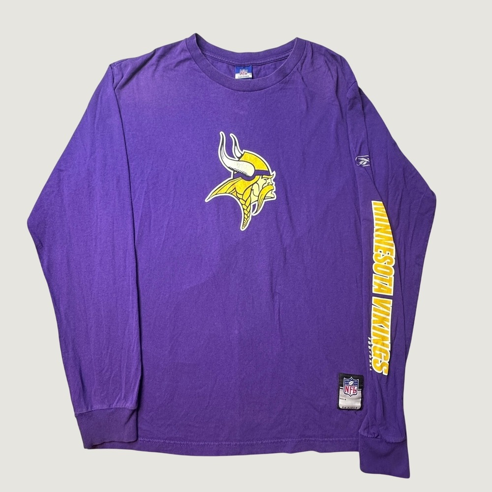 Vintage Minnesota Vikings Reebok Shirt Mens M Purple NFL Football R243A Long Slv